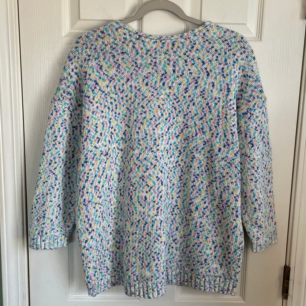 Talbots Confetti Roll Neck Knit Sweater Sz XL Pastels Pullover Cabincore Cozy - Picture 2 of 9